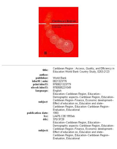 Caribbean Region: access, quality, and efficiency in education