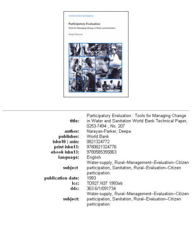 Participatory evaluation: tools for managing change in water and sanitation, Volumes 23-207