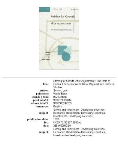 Striving for growth after adjustment: the role of capital formation