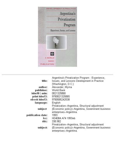 Argentina's privatization program: experience, issues, and lessons, Page 93