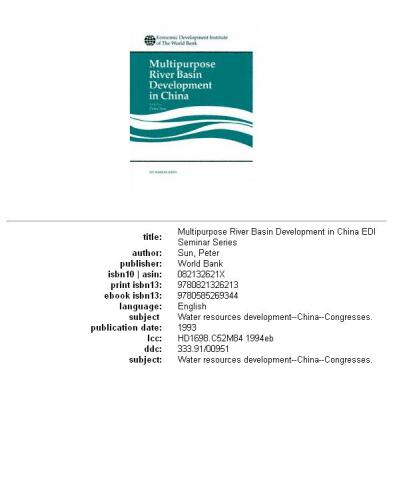 Multipurpose river basin development in China