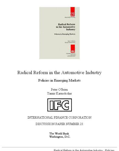 Radical reform in the automotive industry: policies in emerging markets, Part 63