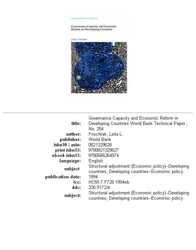 Governance capacity and economic reform in developing countries