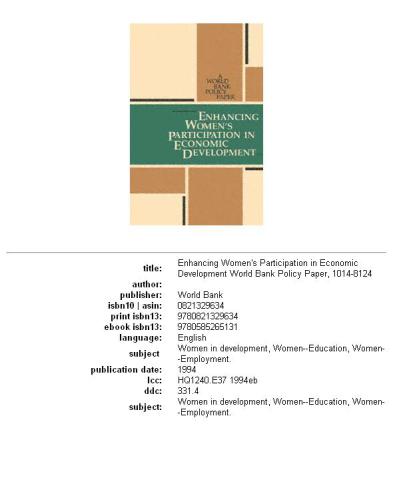 Enhancing women's participation in economic development, Page 25