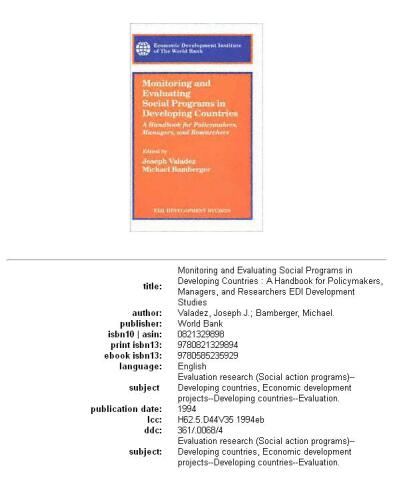 Monitoring and evaluating social programs in developing countries: a handbook for policymakers, managers, and researchers, Page 94