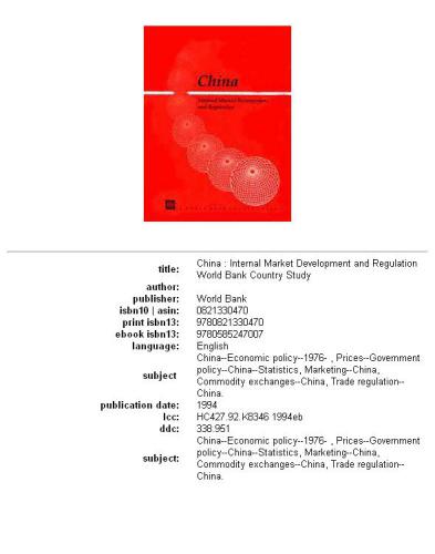 China: internal market development and regulation
