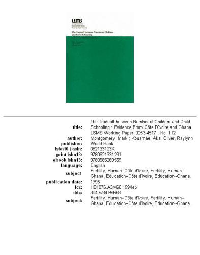 The tradeoff between number of children and child schooling: evidence from Côte d'Ivoire and Ghana