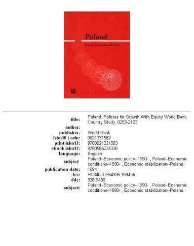 Poland, policies for growth with equity