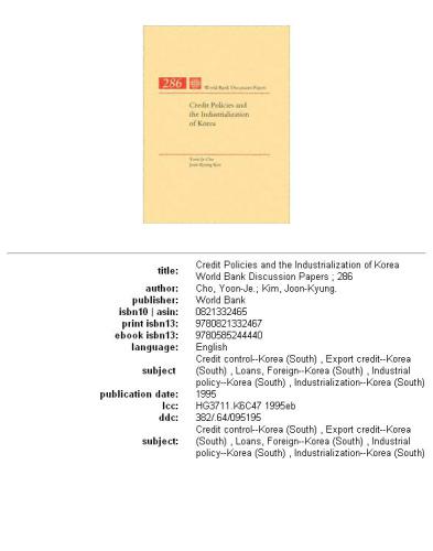 Credit policies and the industrialization of Korea, Parts 63-286