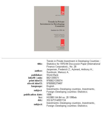 Trends in private investment in developing countries: statistics for 1970-94, Part 63