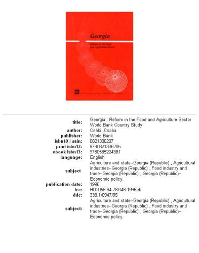 Georgia: reform in the food and agriculture sector