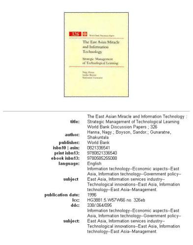 The East Asian miracle and information technology: strategic management of technological learning, Parts 63-326