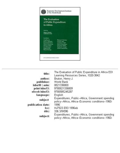 The evaluation of public expenditure in Africa