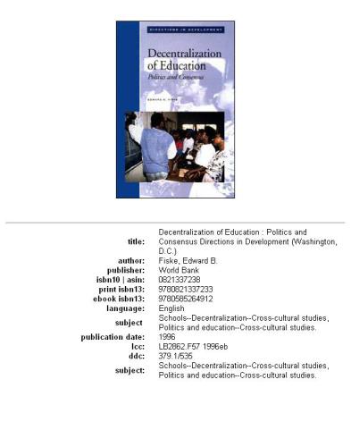 Decentralization of education: politics and consensus, Part 36