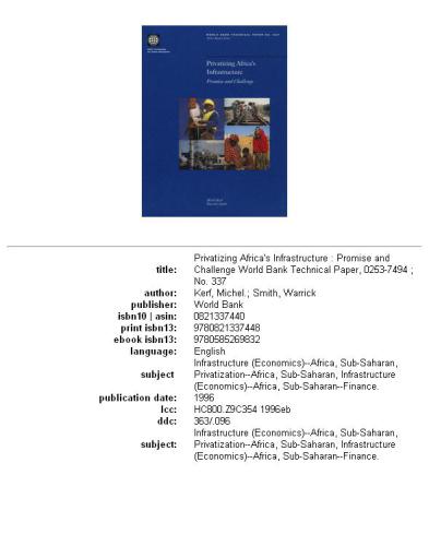 Privatizing Africa's infrastructure: promise and challenge, Volumes 23-337