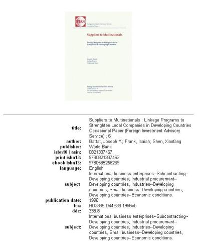 Suppliers to multinationals: linkage programs to strenghten local companies in developing countries