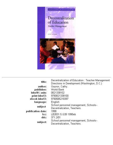 Decentralization of education: teacher management, Part 292