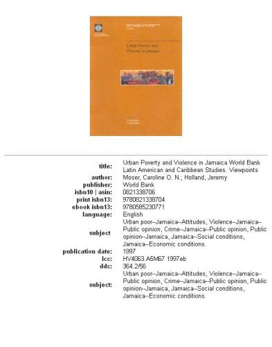 Urban poverty and violence in Jamaica