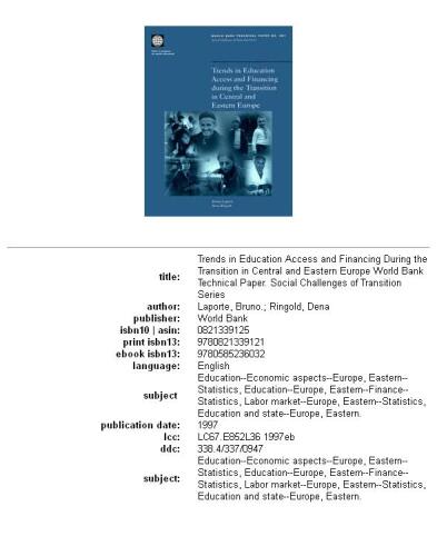 Trends in education access and financing during the transition in Central and Eastern Europe, Volumes 23-361
