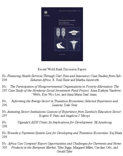 Fostering sustainable development: the sector investment program