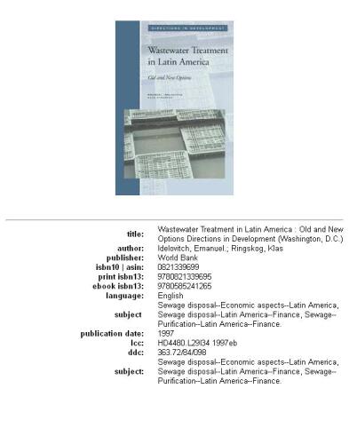 Wastewater treatment in Latin America: old and new options