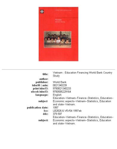 Vietnam: education financing