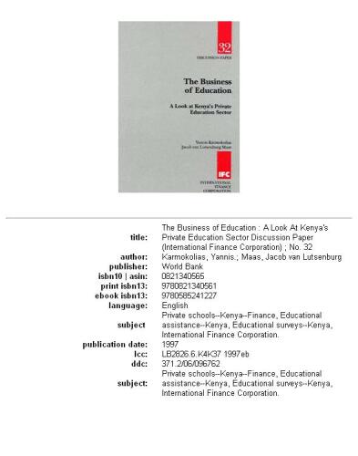 The business of education: a look at Kenya's private education sector, Part 63