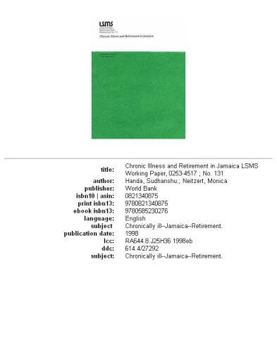 Chronic illness and retirement in Jamaica