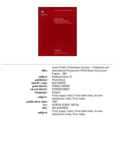 India's public distribution system: a national and international perspective, Parts 63-380