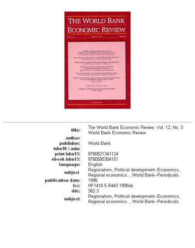World Bank Economic Review, Volume 12, Issue 3