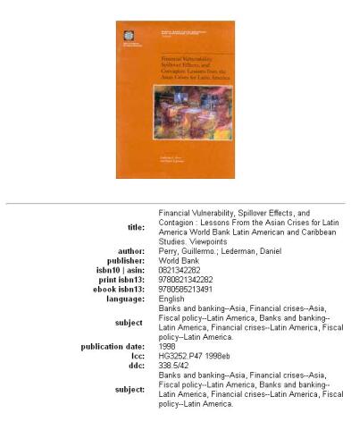 Financial vulnerability, spillover effects, and contagion: lessons from the Asian crises for Latin America