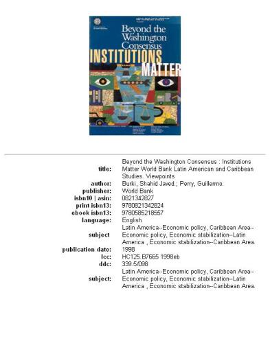 Beyond the Washington consensus: institutions matter