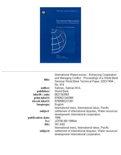 Cours d'eaux internationaux : renforcer la coopération et gérer les différends : actes du séminaire de la Banque mondiale
