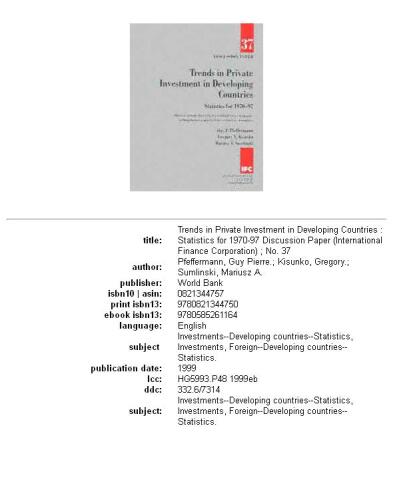 Trends in private investment in developing countries: statistics for 1970-97, Part 63