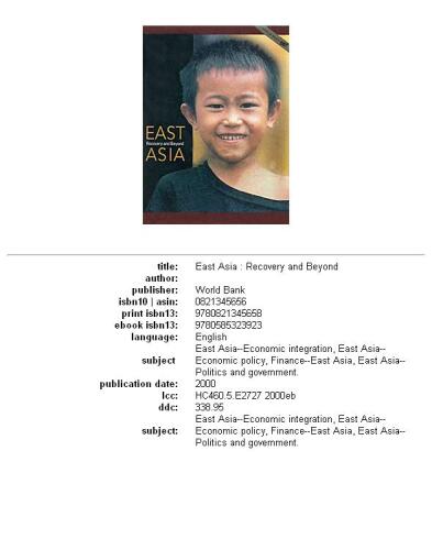 East Asia: recovery and beyond