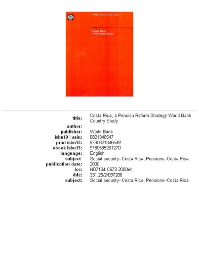 Costa Rica, a pension reform strategy