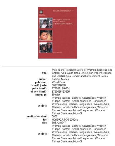 Making the transition work for women in Europe and Central Asia, Parts 63-411
