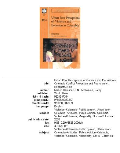 Urban poor perceptions of violence and exclusion in Colombia