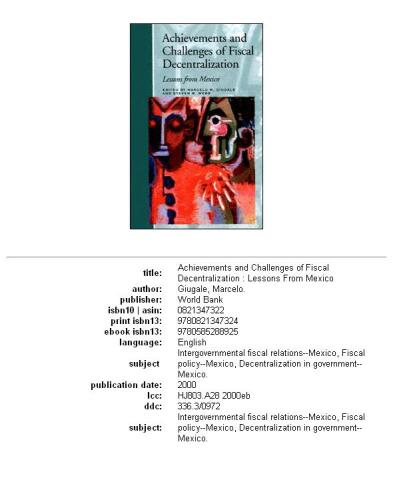 Achievements and challenges of fiscal decentralization: lessons from Mexico