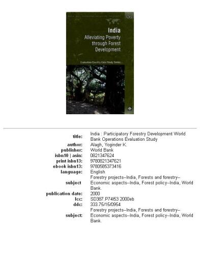 India: alleviating poverty through forest development