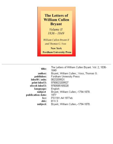 The letters of William Cullen Bryant, Volume 2