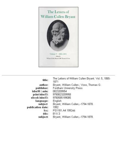 The letters of William Cullen Bryant, Volume 5