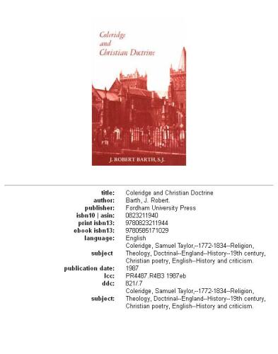 Coleridge and Christian doctrine