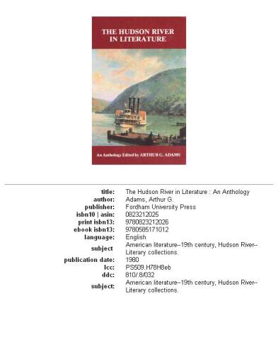 Hudson River in Literature: An Anthology