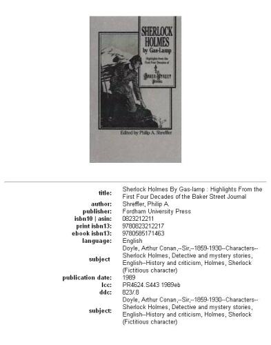 Sherlock Holmes by gas-lamp: highlights from the first four decades of the Baker Street journal