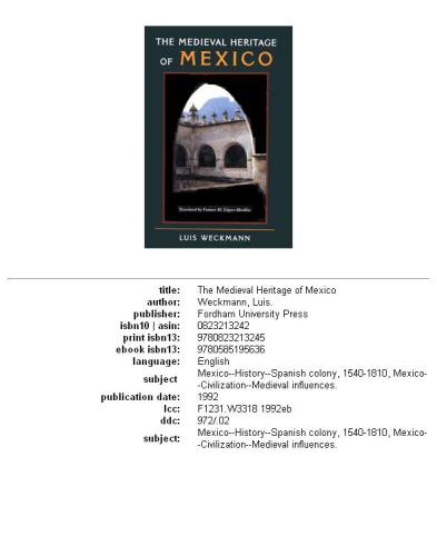 The medieval heritage of Mexico, Volume 1