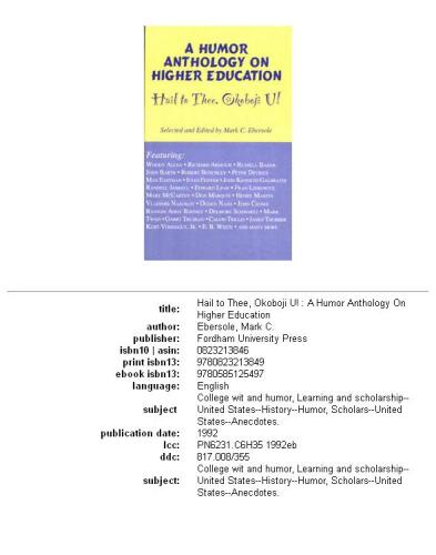 Hail to Thee Okoboji U!: A Humor Anthology on Higher Education