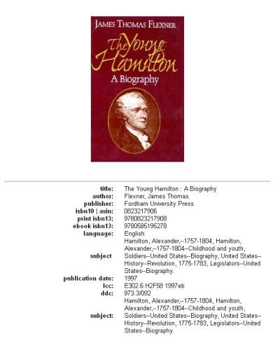 The young Hamilton: a biography