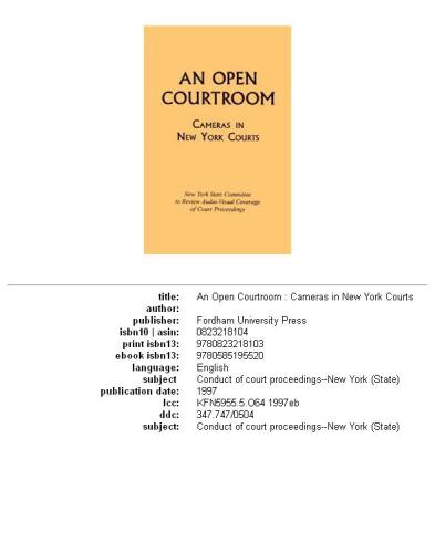 An open courtroom: cameras in New York courts