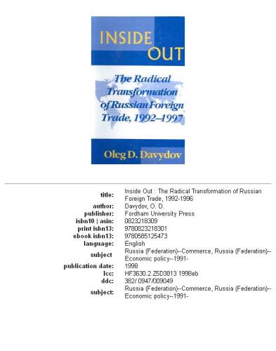 Inside out: the radical transformation of Russian foreign trade, 1992-1997